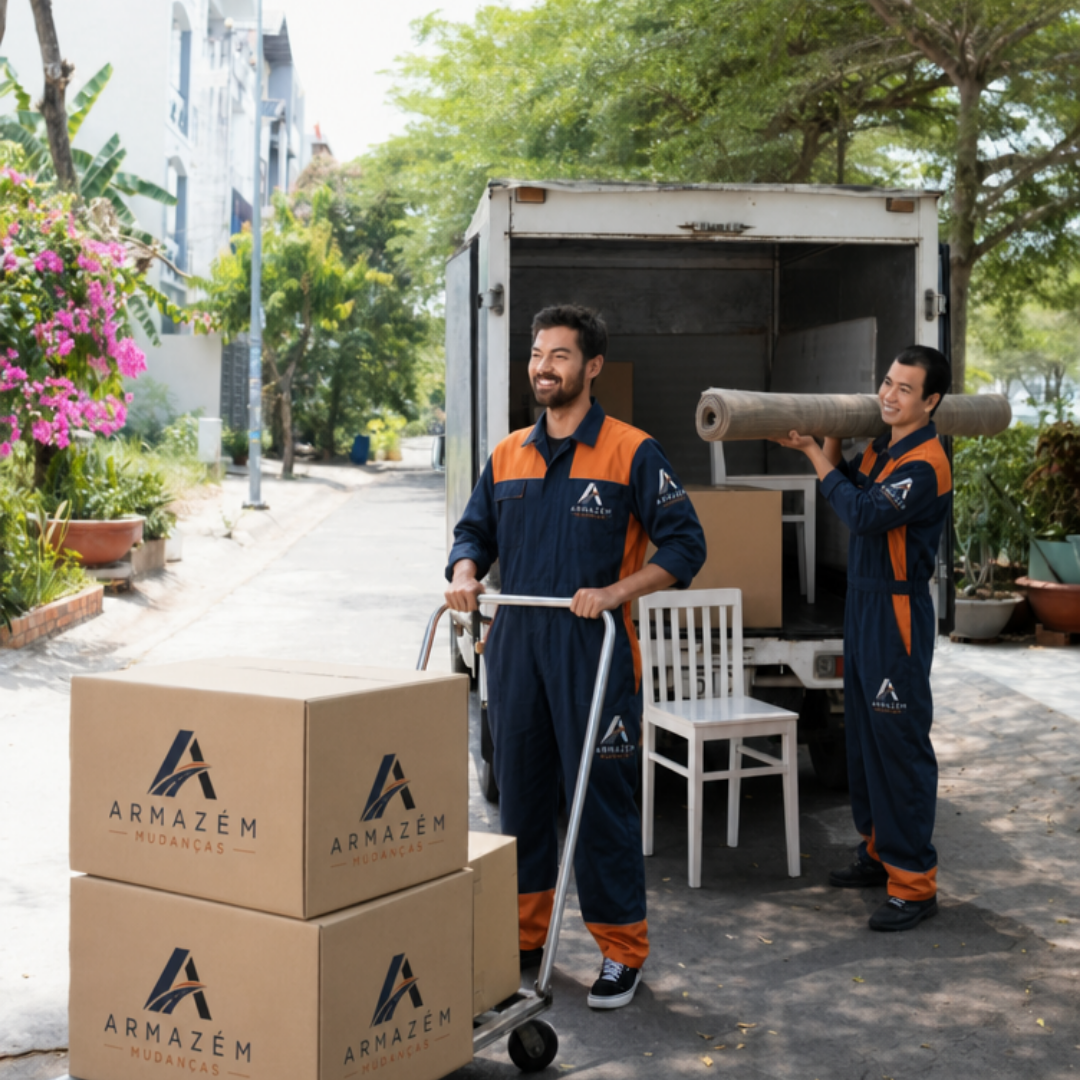 Equipe Armazém Mudanças em operação
